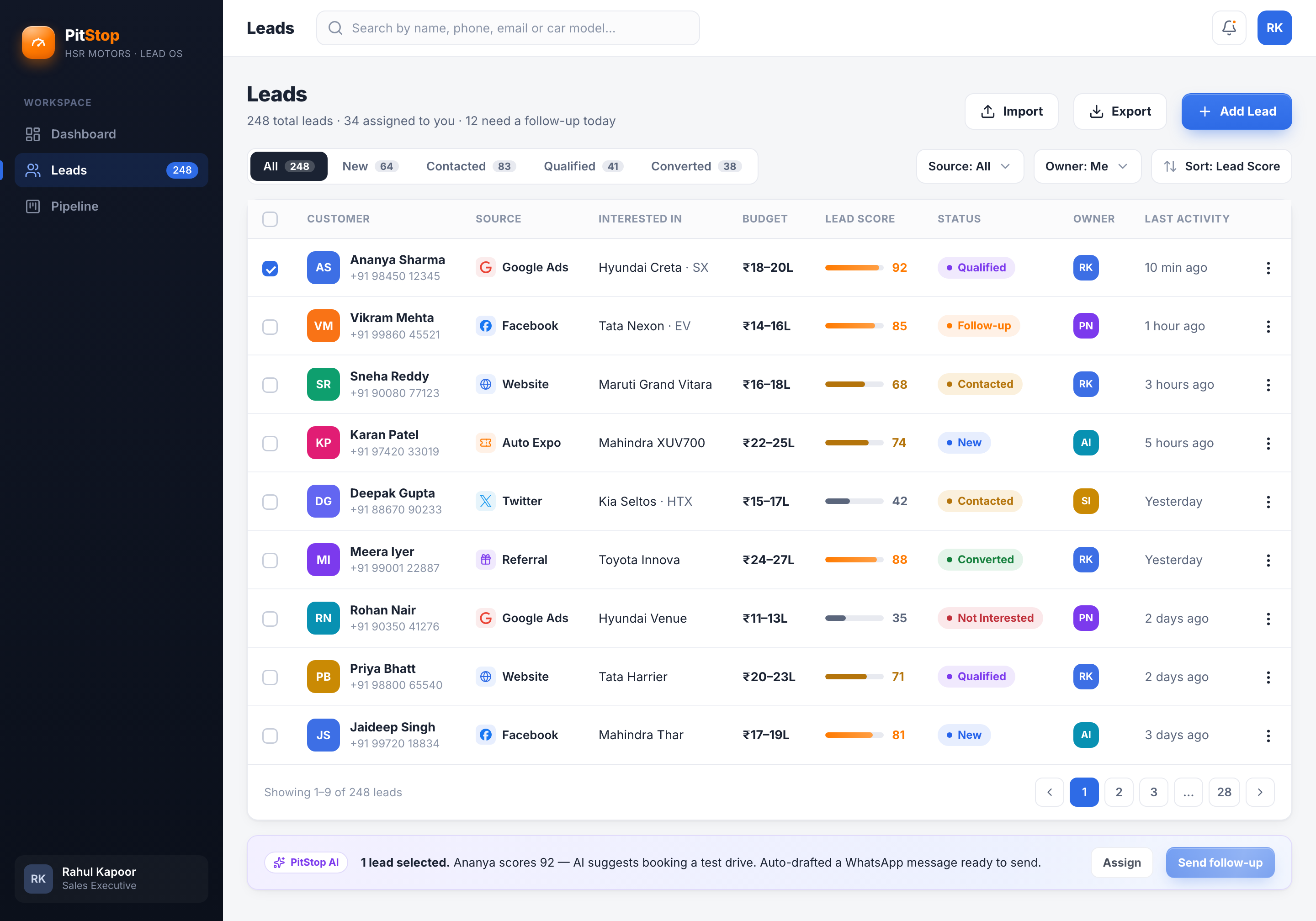 Lead Listing